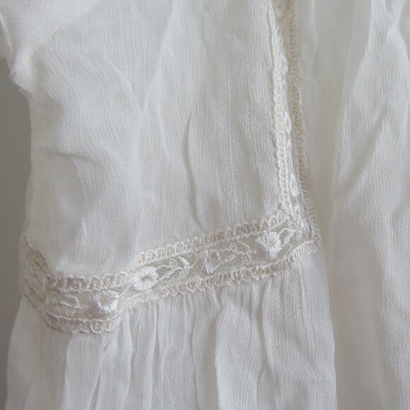 VINTAGE BUFFALO DAVID BITTON Sheer Lace Button Front Top White Y2K Fairy Size M - Picture 6 of 16